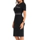 thumbnail image 4 of Vestido de tubo de manga corta para mujer Inspire Chic, elegante, con contraste de color, vestido midi para el trabajo, talla XL, negro, 4 of 6