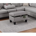 thumbnail image 6 of DeeHome Grey Faux Leather Living Room Furniture 3-PCS Sectional Sofa Set LAF Sofa RAF Chaise And Storage Ottoman Cup Holder Couch, 6 of 9