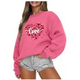 thumbnail image 1 of WEAIXIMIUNG Robe Chandail en Molleton Manches Courtes Saint-Valentin Chandail en Molleton Femmes Chemises Cœur Pull Saint-Valentin Manches Longues Tops (3), 1 of 5