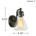 thumbnail image 7 of Possini Euro Design Cindy Rustic Vintage Wall Light Sconce Bronze Hardwire 5 1/2" Fixture Clear Glass for Bedroom Bathroom Vanity Reading Living Room, 7 of 7