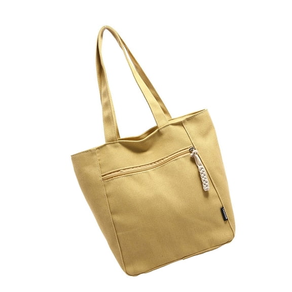 Large Capacity Canvas Toted Bag Work Bag Trendy Shoulder Bags Purse Handbag with Zipper Closure for Shopping Beach