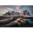 thumbnail image 2 of Haaksma, Piet 14x11 Black Ornate Wood Framed with Double Matting Museum Art Print Titled - Vestrahorn, 2 of 4