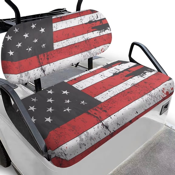 Aplkyhs American Flag Pattern Universal Golf Cart Seat Cover, Golf Cart Seat Towl Blanket, Golf Cart Covers for 2-Person Seats Club Car, Golf Cart Accessories Golf Gifts for Men Soft and Comfortable
