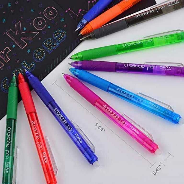 ParKoo Retractable Erasable Gel Pens Clicker, 14-Pack