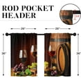 thumbnail image 4 of Red Rose Wine Vintage Kitchen Curtains, Grape Cork Brown Short Window Curtains Set of 2, Window Treatment Tier Curtains for Kitchen Over Sink Dining Room Decor (26x36 Inch), 4 of 6