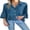 Navy, variant on Womens 3/4 Bell Sleeve Button Down Shirts Casual Ruffle Hem Tops Eyelet Blouse