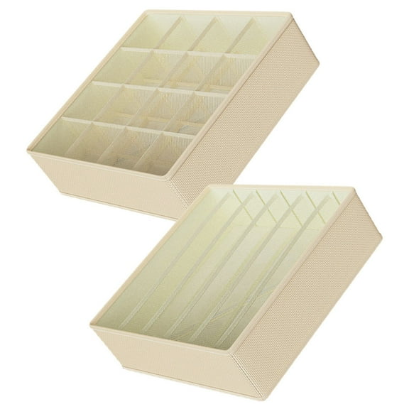 Milisten 2Pieces Bra Organizer Beige Water Resistant For Wardrobe Closet Organizer For Socks