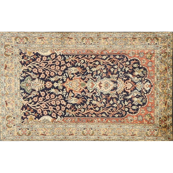 Ahgly Company Machine Washable Indoor Rectangle Traditional Chestnut Brown Area Rugs, 5' x 7'