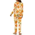thumbnail image 3 of Yuyamidu Pumpkin Nightwear for Women Thanksgiving Pajama Tee Pants Matching Set of 2 Maple Leaves Long Sleeve Loungewear Size S Fall Sleep Sets for Jogger Walking Yoga, 3 of 7