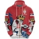 thumbnail image 3 of Sudadera con cremallera y estampado 3D de la bandera de Serbia para hombre, sudadera con estampado del emblema nacional de Serbia, sudaderas casuales de moda para la calle, sudaderas con capucha, 3 of 4