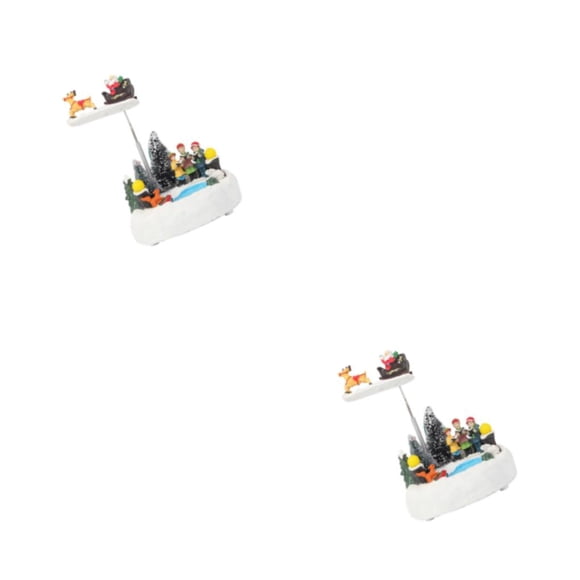 Toystoory Christmas Village Scene Musical LED Light Rotating  Ornament 2piezas santa y venado