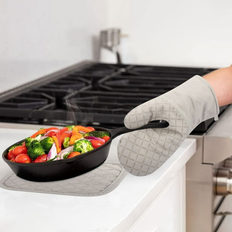 4PCS Oven Mitts and Pot Holders Heavy Duty Cooking Gloves Heat