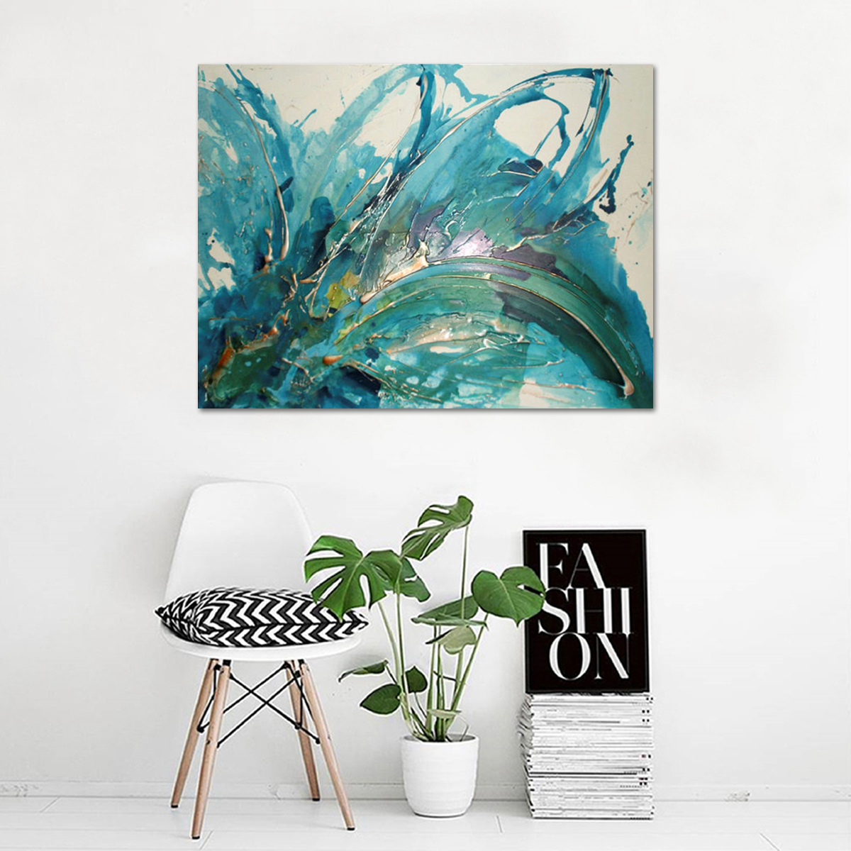 70*100cm Wall Art Abstract Stretched Canvas Home Office Decor Painting Gift
