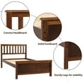 thumbnail image 4 of Gzxs Wood Platform Bed with Headboard and Footboard, Twin Size, Walnut, 4 of 9