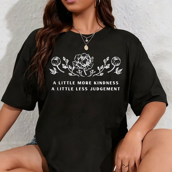100% Cotton Mental Health Little Kindness Less Judgement Awareness Women T-Shirt