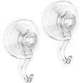 thumbnail image 1 of Juego de 2 ganchos de pared con ventosa, gancho con ventosa hasta 3kg, gancho de ducha reutilizable, transparente impermeable   JM, 1 of 4