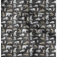 thumbnail image 1 of Soimoi Gray Japan Crepe Satin Fabric Bear & Rabbit Animal Printed Craft Fabric by the Yard 44 Inch Wide, 1 of 6