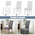 thumbnail image 4 of SUKAIKEQA Dining Room Chair Covers Set of 4, Stretch Parsons Slipcovers with Skirt Super Fit Spandex Chair Seat Protector Cover for Dining Room, Hotel, Ceremony,Gray, 4 of 6