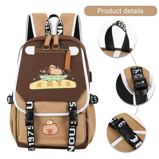 Mochila Escolar Con Carpincho para Niñas Y Mochilas Ordenador Portátil