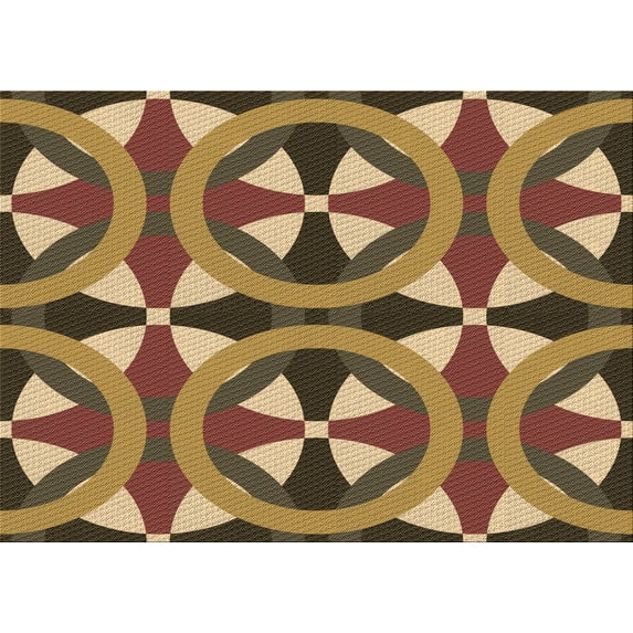 Ahgly Company Machine Washable Indoor Rectangle Transitional Red Brown Area Rugs, 5' x 8'