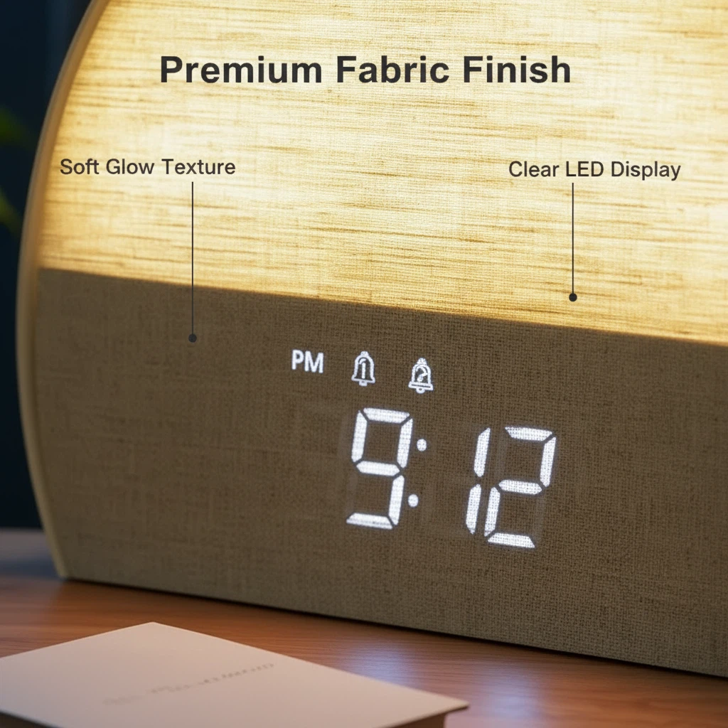 Sunrise Alarm Clock, White Noise Sound Machine for Bedroom, Natural Wake-Up Smart Light, Bluetooth Speaker, Dimmable Clock, Screen-Free Design for Adults Kids Baby Gifts - White