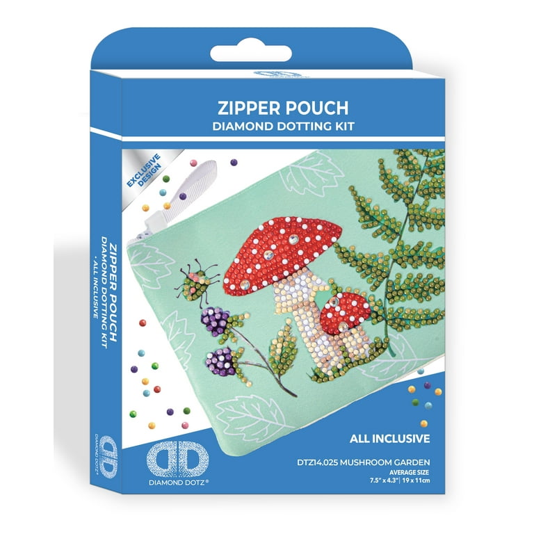DIAMOND DOTZ® Mushroom Garden Zipper Pouch Diamond Painting Kit