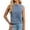 Light Blue, variant on Round Neck Denim Vest for Women, Sleeveless Button Front Jean Tank Top - Casual Summer Vintage Washed Straight Fit Shirt Dark Blue L