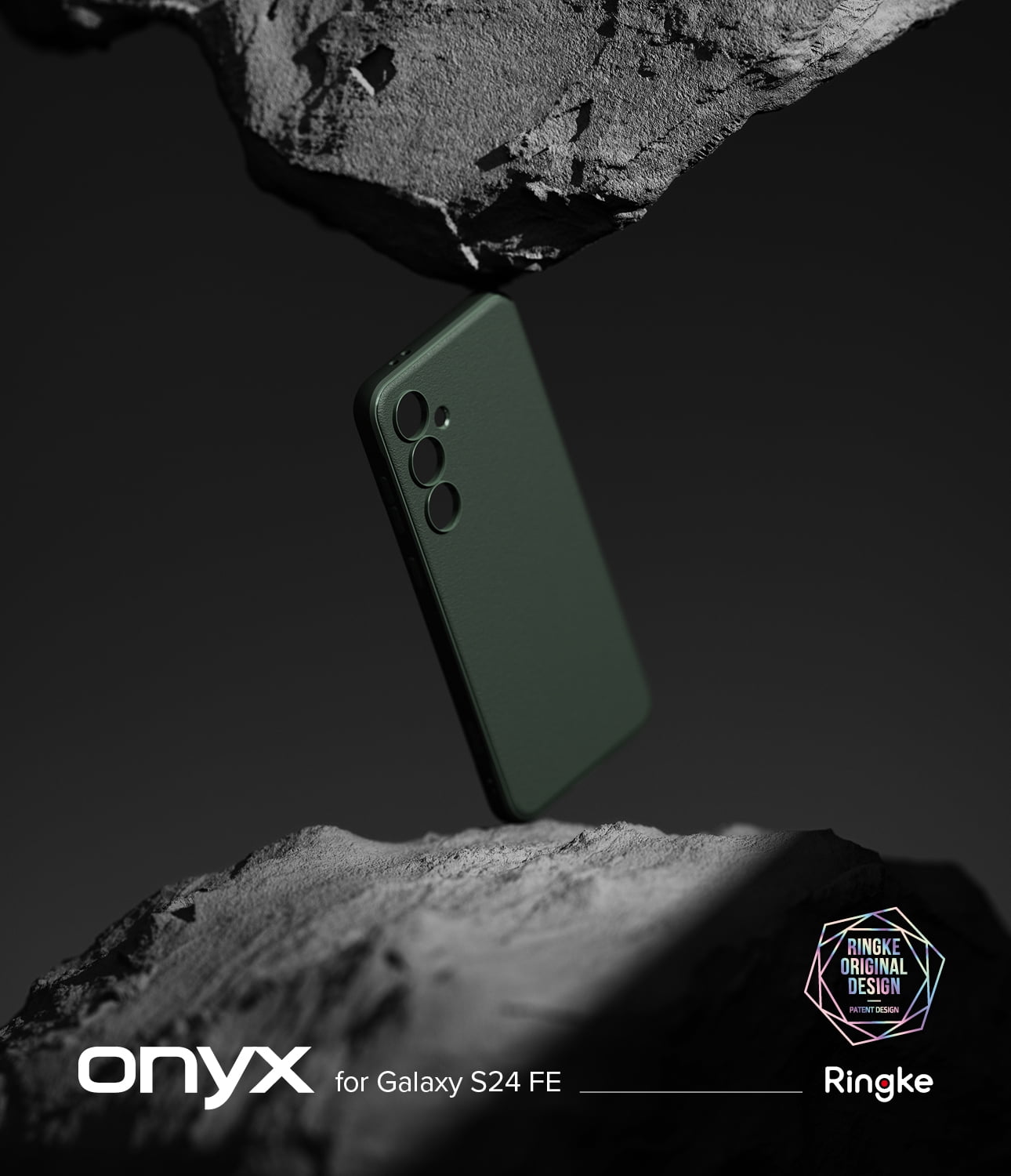 Ringke Onyx for Samsung Galaxy S24 FE Case, Firm Grip Non-Slip Unique Texture Flexible Durable TPU Phone Cover - Dark Green