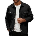 thumbnail image 2 of DPTALR Men's Fashion Solid Color Long Sleeve Lapel Multi-Pocket Casual Workwear Jacket,Black, XXXL, 2 of 6