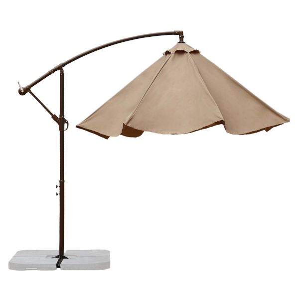 Clearance! 10 ft Patio Offset Umbrella w/Base Outdoor Hanging