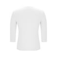 thumbnail image 5 of yillto 3/4 Sleeve Shirt for Womens Basic Tee with Bra Ribbed Round Neck Pullover Slim Undershirts, 5 of 7