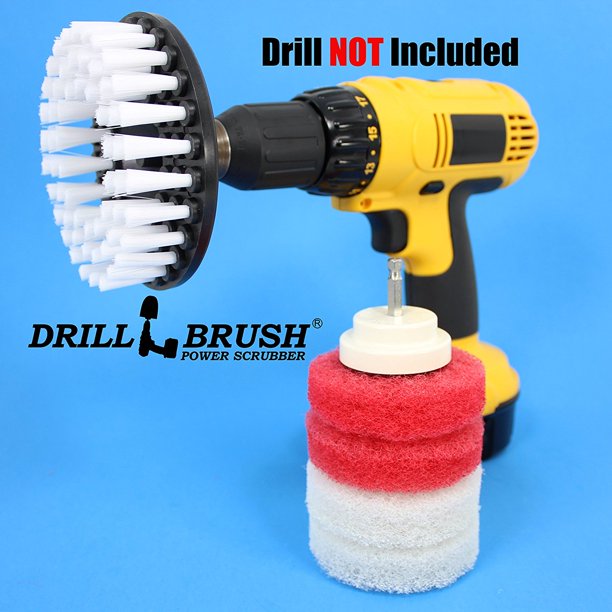 Round Scrub Brush for Shower Cleaning with 3 inch Electric Scrub Pads