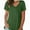 Green, variant on Women's T Shirt V-Neck Short Sleeve Shirt Classic-Fit Casual Breathable Tee Summer Basic Tops