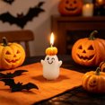 thumbnail image 5 of 2 Pieces Halloween Ghost Shaped Wax Candles, Cute Solid Paraffin Scented Decorative Table Ornament, Spooky Holiday Party Favors for Fireplace Mantel Dining Table, Festive Home Accent Gift Box Set, 5 of 7