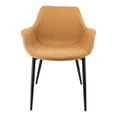 thumbnail image 3 of Markley Modern Leather Dining Arm Chair With Metal Legs - Light Brown, 3 of 8