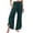 Green, variant on Linen Palazzo Pants for Women Spring Summer Smocked High Waist Wide Leg Asymmetric Ruffle Hem Flowy Beach Pants with Pockets