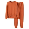 thumbnail image 1 of FAIWAD Women 2 Pieces Outfits Round Neck Irregular Split Sweatshirt Sweatpants Pullover Tracksuit, 1 of 4