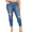 Medium Blue-Rolled Hem, variant on Women's Plus Size Pull On Denim Jeans With Pockets ,Comfort Elastic Waist ,Ripped ,29" Inseam ,16W-18W