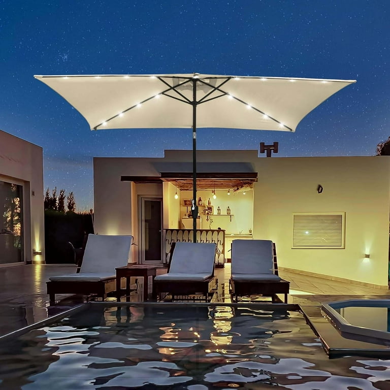 10x6 patio umbrella Rectangular Canopy 10x6.5ft 6-Rib Our umbrella replacement canopy can accommodate 68.9 inch / 38 inch umbrella rib BONOSUKI 11x7/10x6.5ft Double-Sided Patio Umbrella