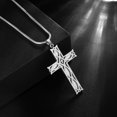 thumbnail image 3 of Jewmon Celtic Cross Necklace Stainless Steel Men's Pendant Neclace Viking Cross Jewelry Gift for Dad, 3 of 8
