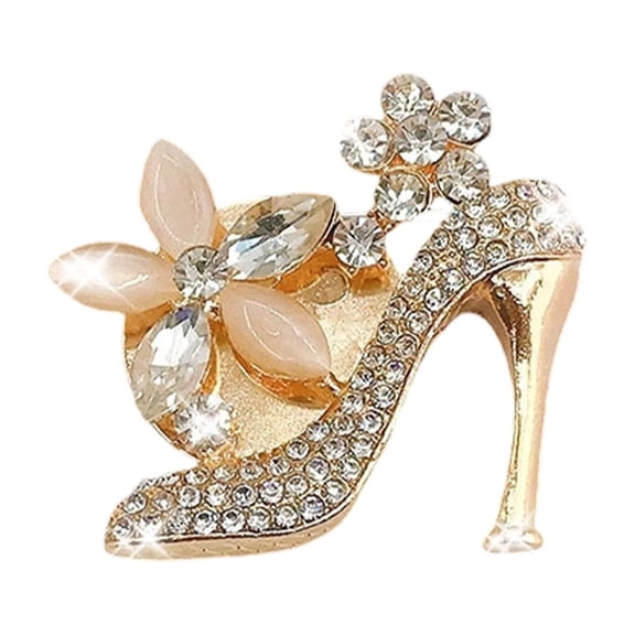 High Heel Shaped Car Air Vent Fragrance Clip With Crystal Rhinestone Decoration, Gold Tone Car Interior Ornament For Couple, Trendy Vehicle Accessory For Car Aesthetic And Style
