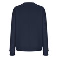 thumbnail image 4 of YUGYXL Womens Basic Long Sleeve Pullover Solid Color Crew Neck Comfy Sweatshirt Fleece Lined Sweatshirts Navy XXL, 4 of 5