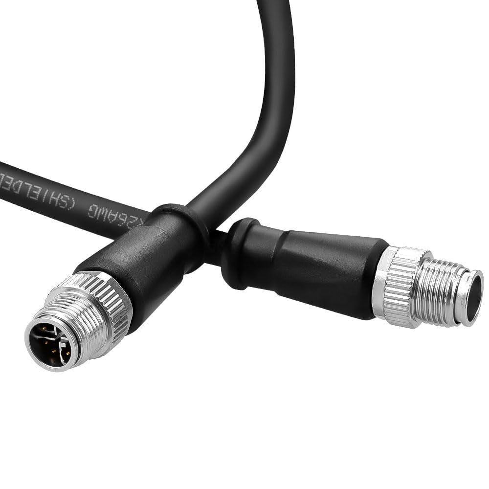 Alvin's Cables Cognex High Flex Cat6a Ethernet Cable,M12 X-Coded 8 Pin to 8 Pin Male Cable for Cognex Basler Industrial Camera,5m/16.4ft