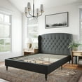 thumbnail image 3 of DeCoro Coventry Upholstered Platform Metal Bed Frame, King, Gray, 3 of 11