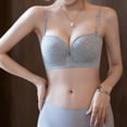thumbnail image 2 of Penkiiy Women Bras Woman's Comfortable Lace Breathable Bra Underwear No Rims Gray Bras, 2 of 3