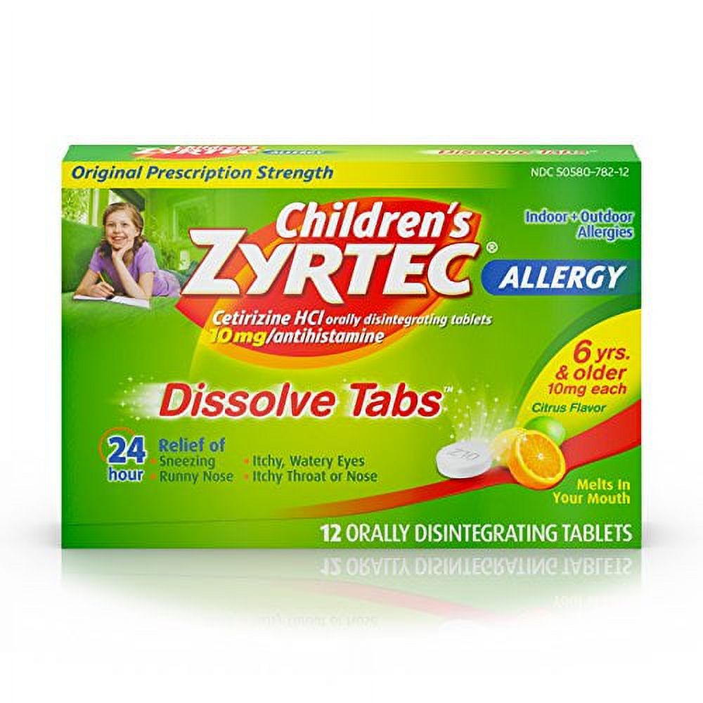 Zyrtec Otc Child Dissolving Tablet Citrus 12Ct , 4-Pack