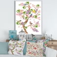 thumbnail image 2 of Designart 'Tree With Colorful Birds Sitting On Flowering Branches' Traditional Framed Canvas Wall Art Print, 2 of 5