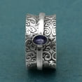 thumbnail image 2 of Mooneye 5x3mm Oval Tanzanite 925 Sterling Silver Meditation Women Wedding Spinner Ring, 2 of 3