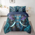 thumbnail image 2 of Feelyou Tribal Western Elephant Bedding Comforter Set 7pcs, Hippie Bohemian Animal King Bedding Sets, Teens Kids Boys Girls Reversible Bed Sheets, Luxury Bedroom Decor, 2 of 8