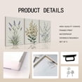 thumbnail image 6 of 3 Piece Canvas Wall Art Wildflower Wall Decor Botanical Pictures Floral Paintings Watercolor Prints Minimalist Artwork for Bedroom Bathroom Living Room, 6 of 6